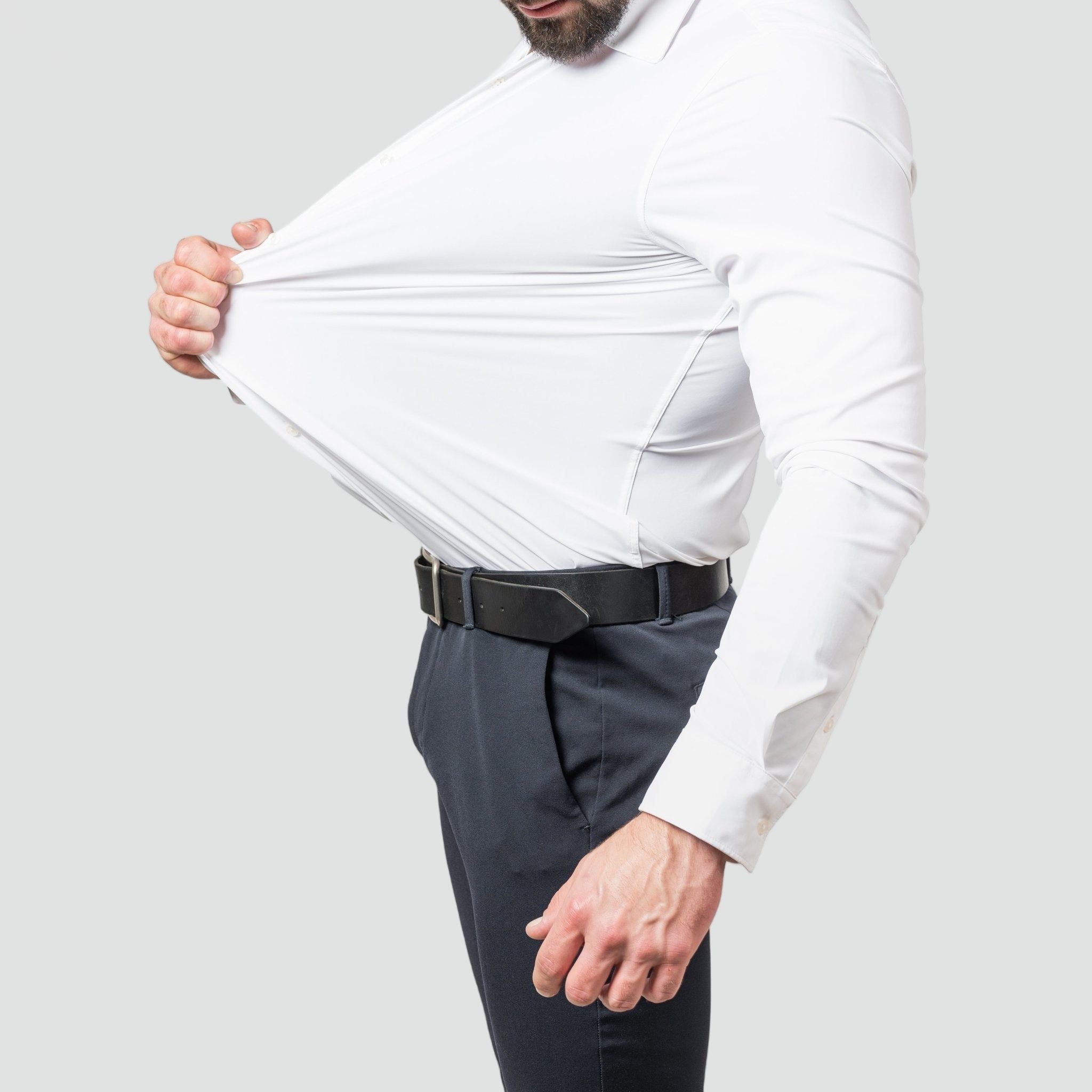 Camisa de Hombre Blanca | Estiramiento Extremo y Sin Planchado