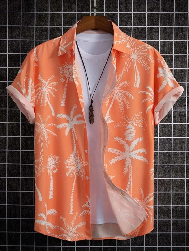 Camisa Hawaiana Hombre Verano | Manga Corta, Estampado Tropical