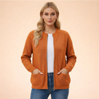 Cardigan de punto suave mujer ajuste regular en varios colores