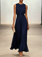 Vestido Maxi sin Mangas Fruncido para Invitada de Boda