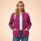 Cardigan de punto suave mujer ajuste regular en varios colores