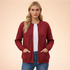 Cardigan de punto suave mujer ajuste regular en varios colores
