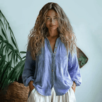 Camisa boho mujer manga larga holgada estilo bohemio casual