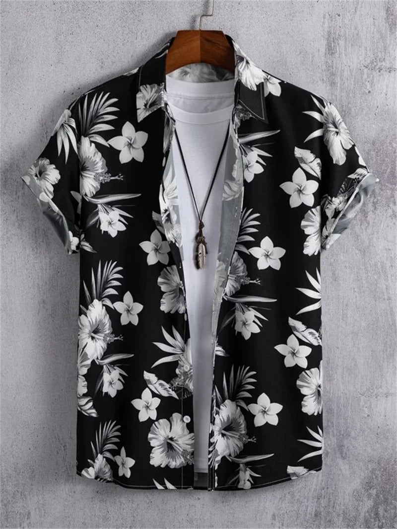 Camisa Hawaiana Hombre Verano | Manga Corta, Estampado Tropical