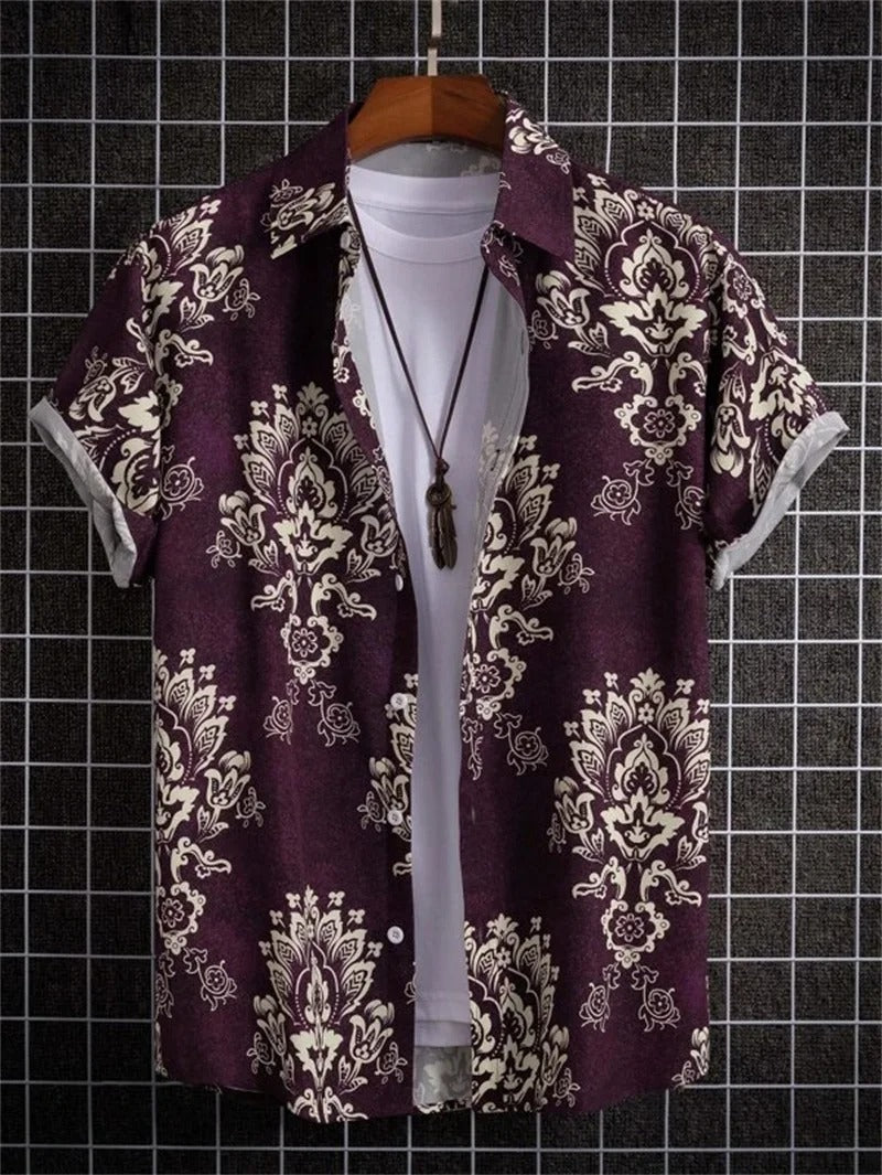 Camisa Hawaiana Hombre Verano | Manga Corta, Estampado Tropical