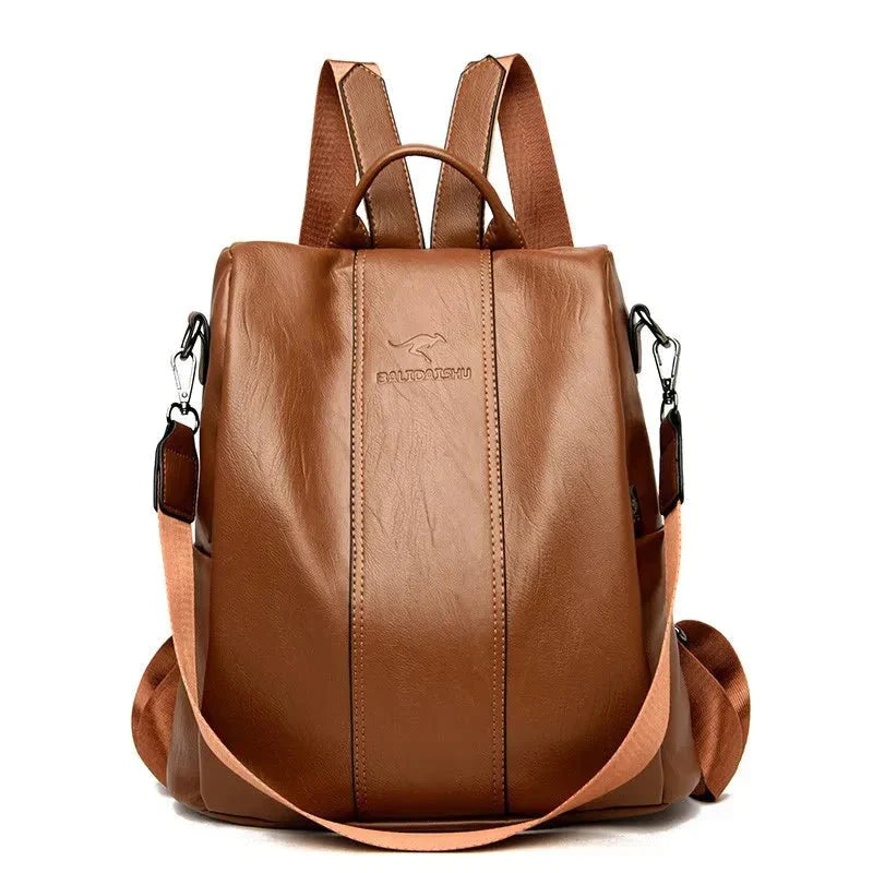Mochila Mujer | Cuero PU, Antirrobo, Múltiples Compartimentos