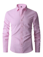 Camisa hombre slim fit cuello clásico con cierre de botones