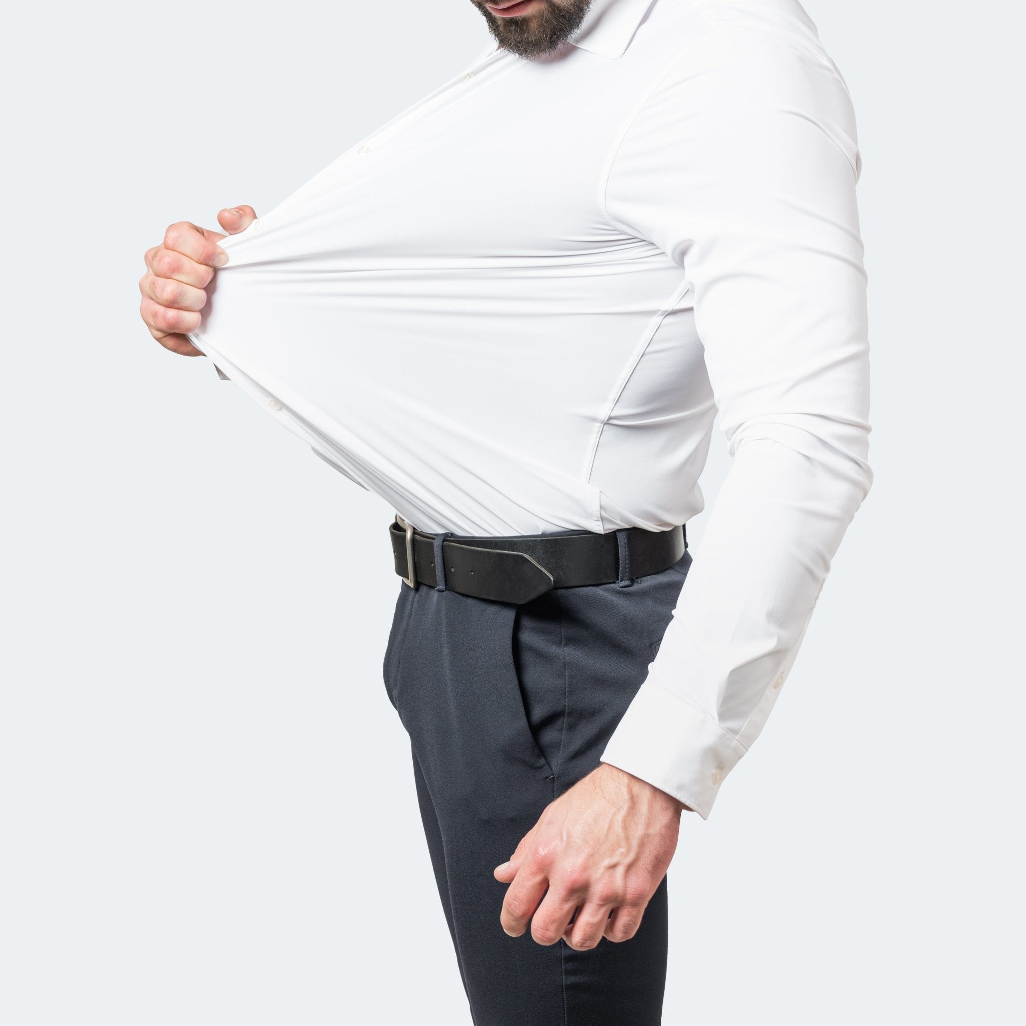 Camisa de Hombre Blanca | Estiramiento Extremo y Sin Planchado