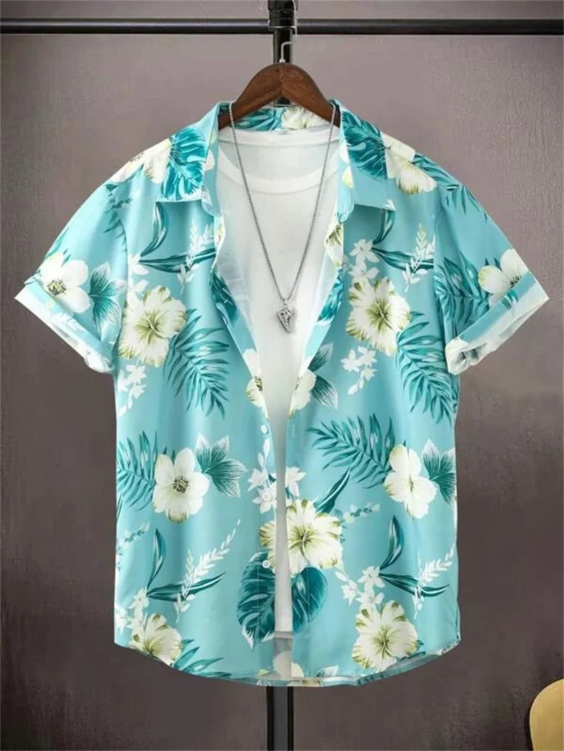 Camisa Hawaiana Hombre Verano | Manga Corta, Estampado Tropical