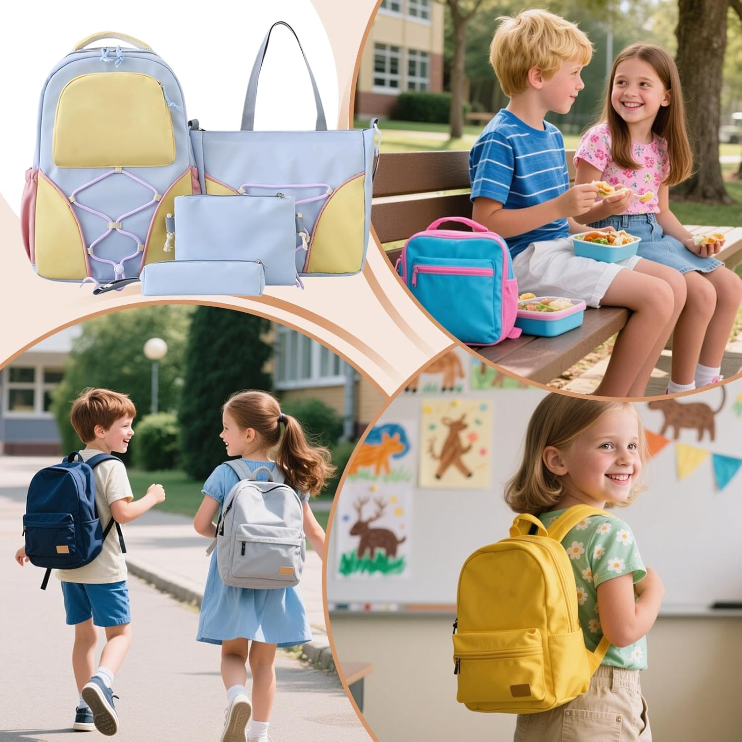 Mochila Escolar | Capacidad Grande, Estuche y Bolsas Incluidas