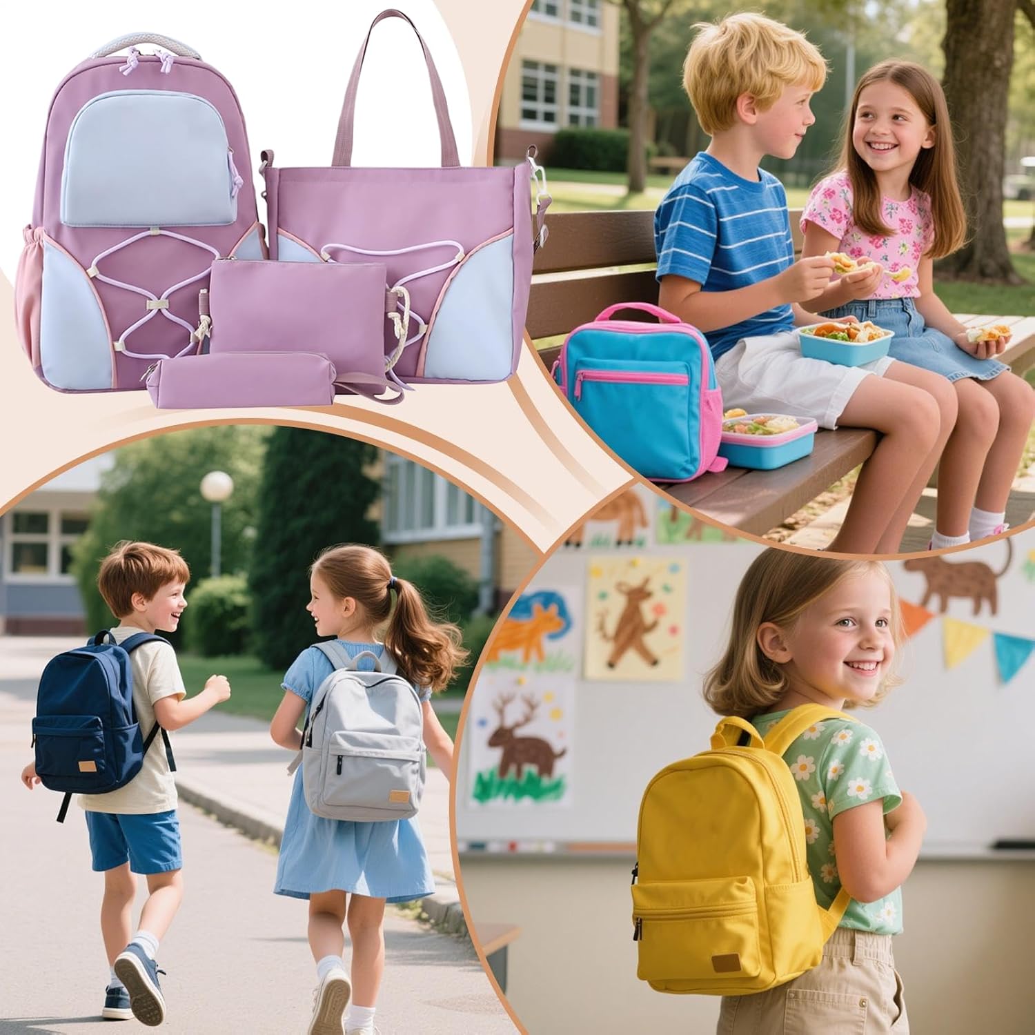 Mochila Escolar | Capacidad Grande, Estuche y Bolsas Incluidas