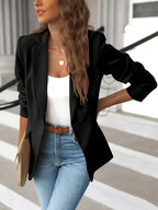 Blazer mujer casual entallado manga larga disponible en varios colores