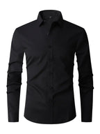 Camisa hombre slim fit cuello clásico con cierre de botones
