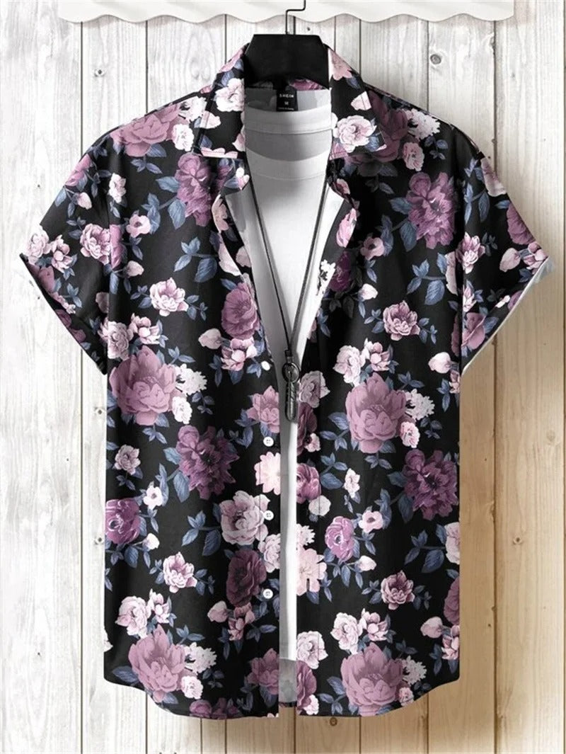 Camisa Hawaiana Hombre Verano | Manga Corta, Estampado Tropical