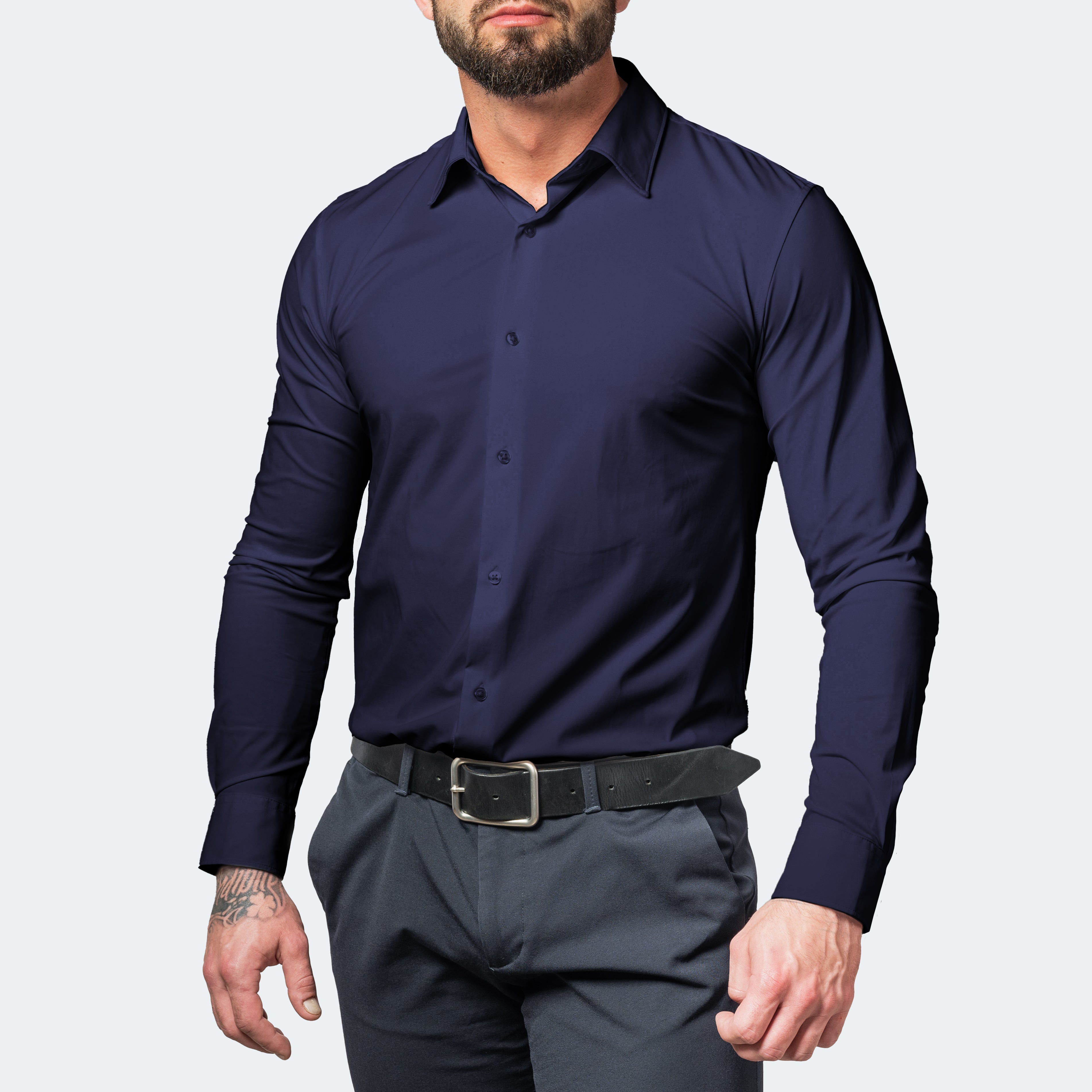 Camisa de Hombre Blanca | Estiramiento Extremo y Sin Planchado