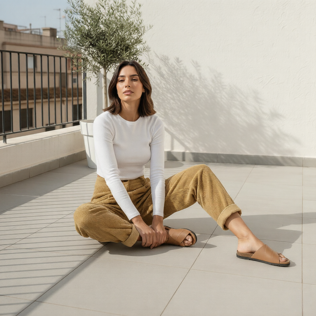 Pantalones de lino - Mujer Cintura Alta Holgados Casual