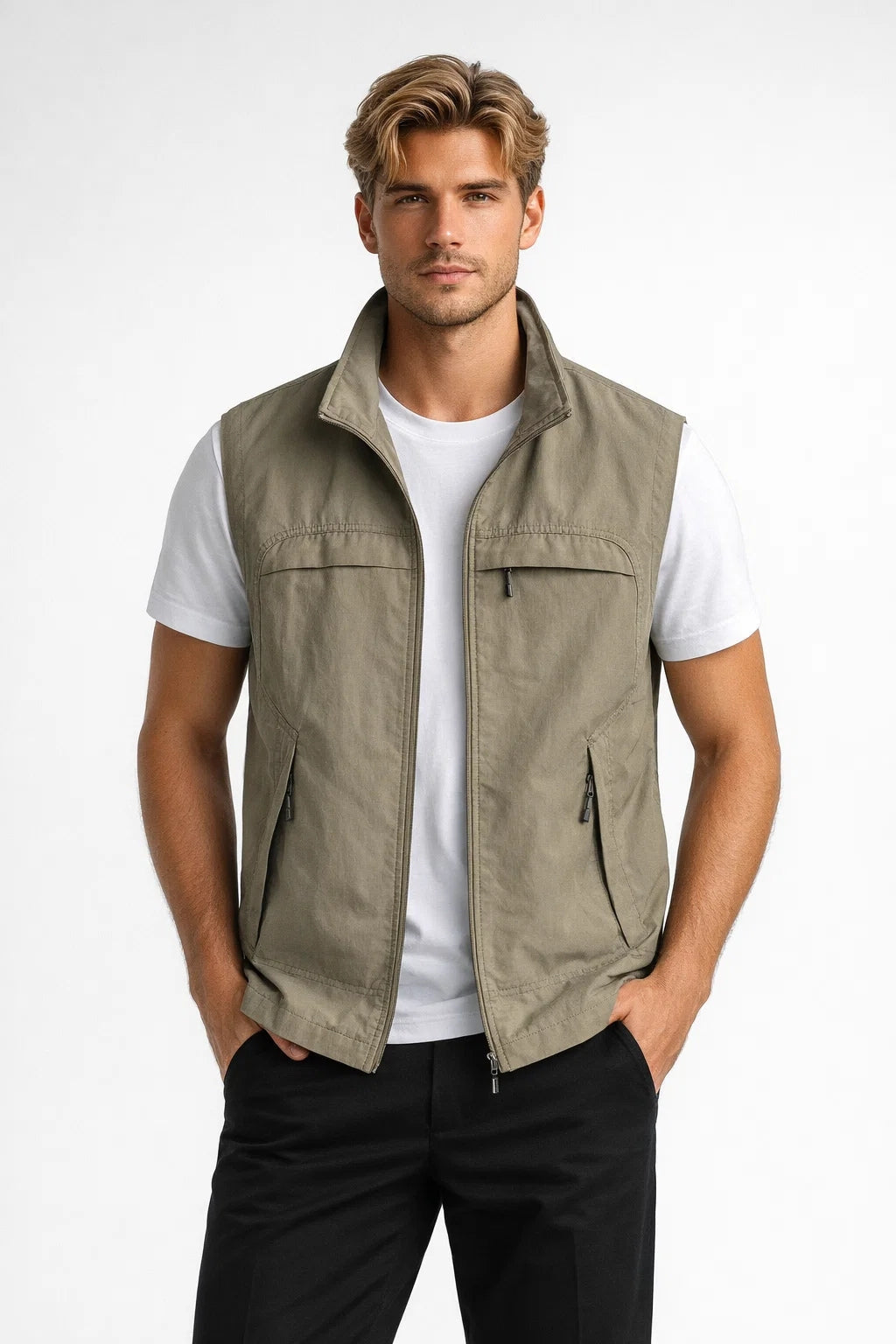 Chaleco para Hombre | Ligero con Cuello Alto | Casual