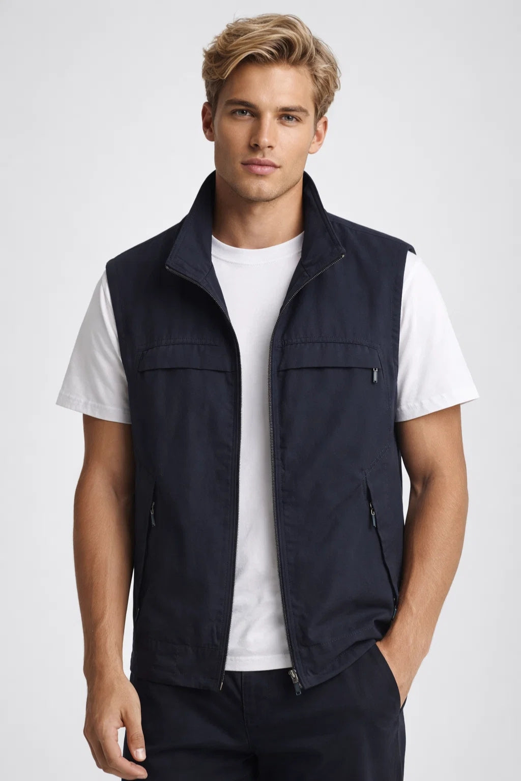Chaleco para Hombre | Ligero con Cuello Alto | Casual