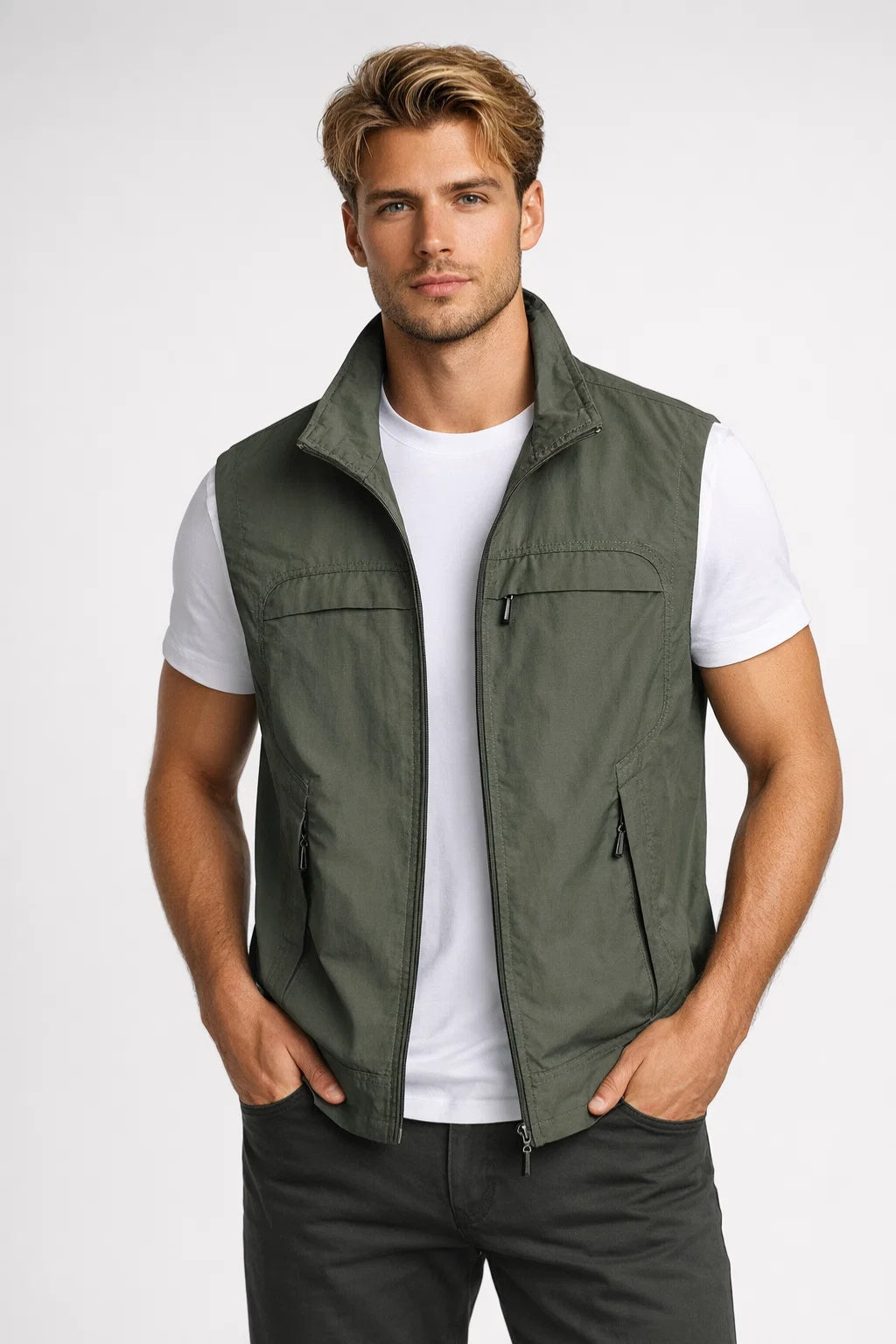 Chaleco para Hombre | Ligero con Cuello Alto | Casual