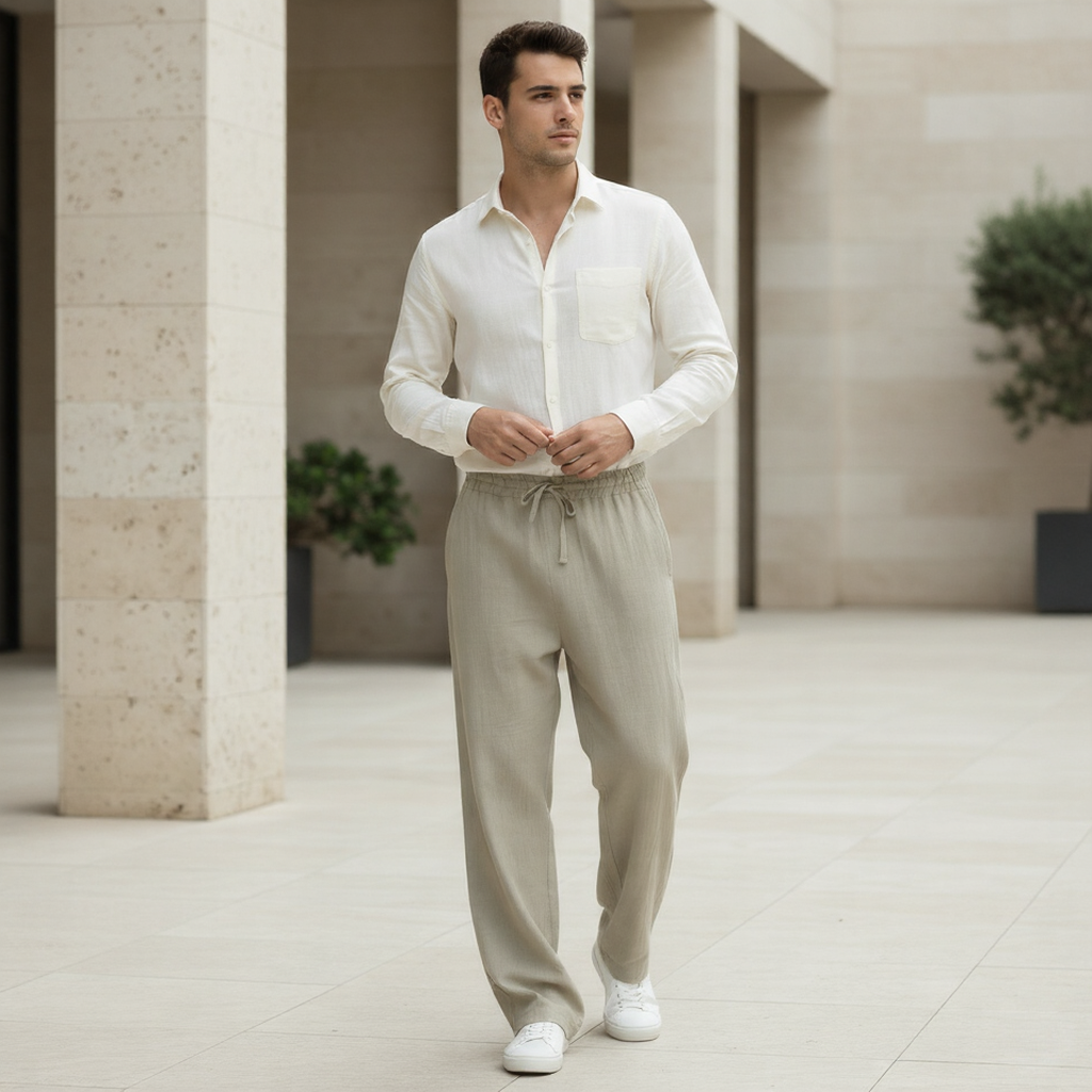 Pantalones de lino para hombre - Corte holgado de verano