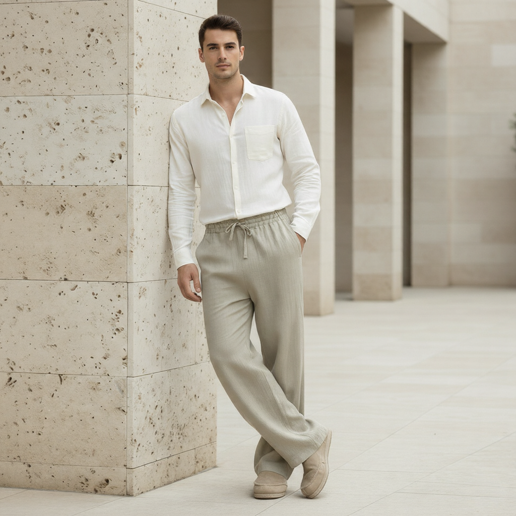 Pantalones de lino para hombre - Corte holgado de verano