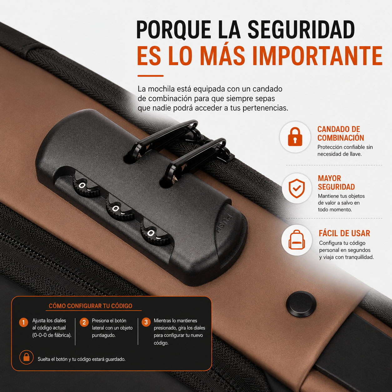 Bolsa de Viaje Impermeable | Segura y Resistente | Cierre de Código