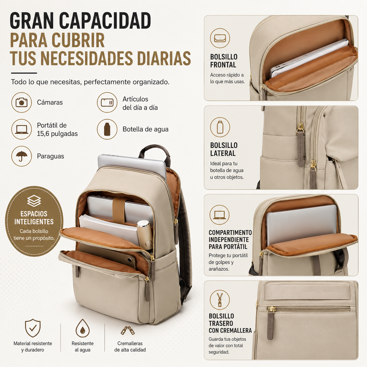 Mochila Spacious | 20-35 Litros, Organizador | Para Aventuras