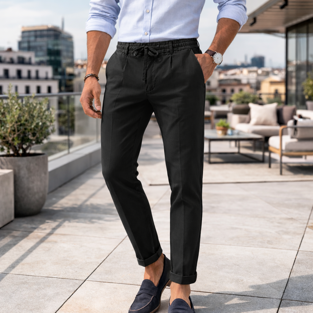 Pantalones de lino Slim Fit para hombre - Estilo veraniego