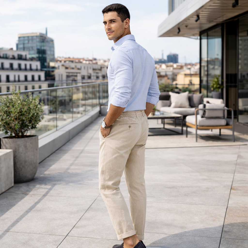 Pantalones de lino Slim Fit para hombre - Estilo veraniego