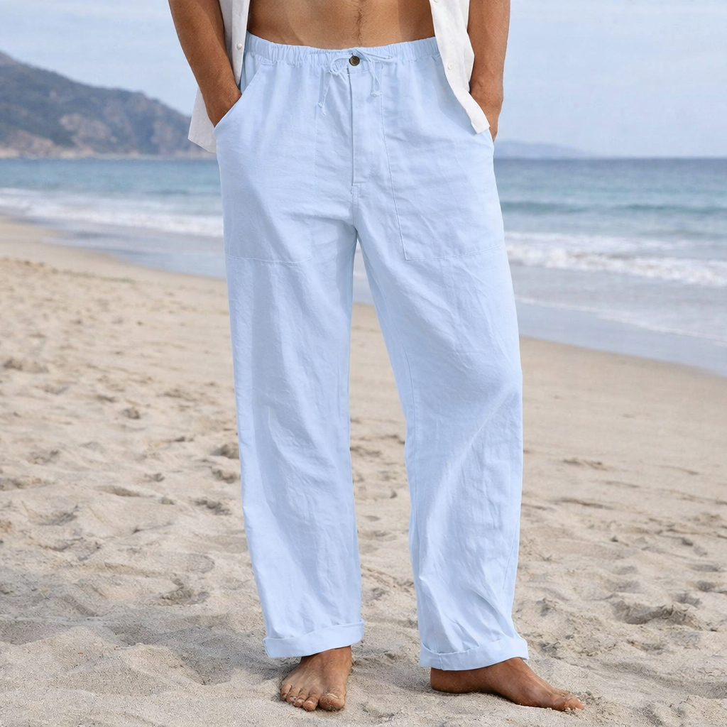 Pantalones de Lino para Hombre - Corte Holgado - Verano