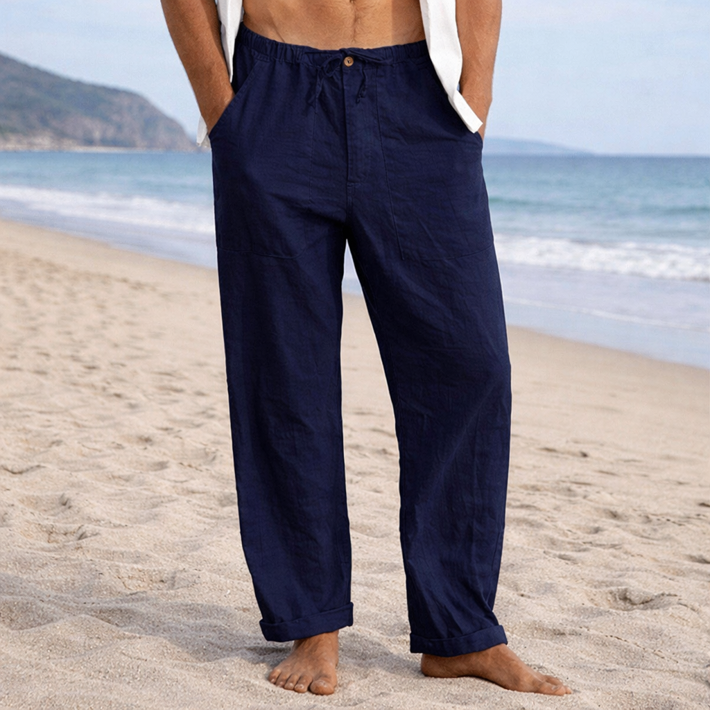 Pantalones de Lino para Hombre - Corte Holgado - Verano