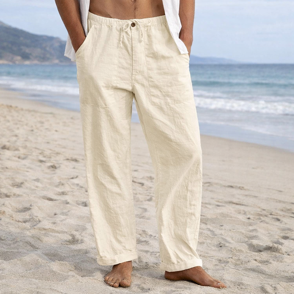 Pantalones de Lino para Hombre - Corte Holgado - Verano