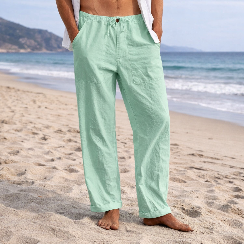 Pantalones de Lino para Hombre - Corte Holgado - Verano