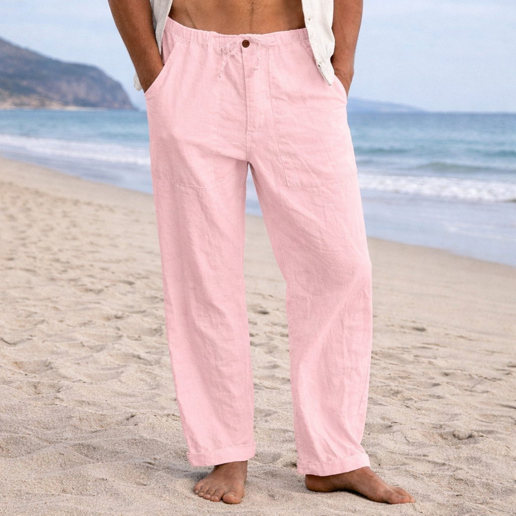 Pantalones de Lino para Hombre - Corte Holgado - Verano