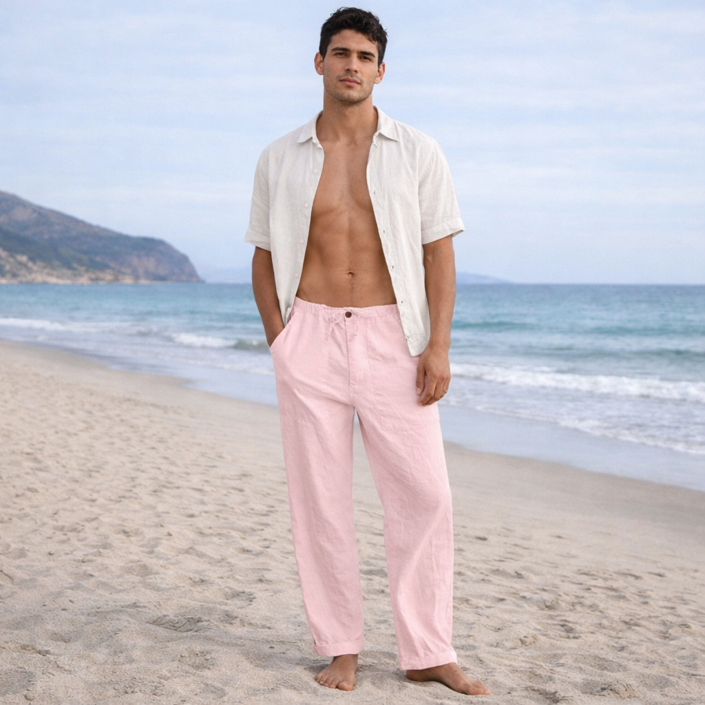 Pantalones de Lino para Hombre - Corte Holgado - Verano