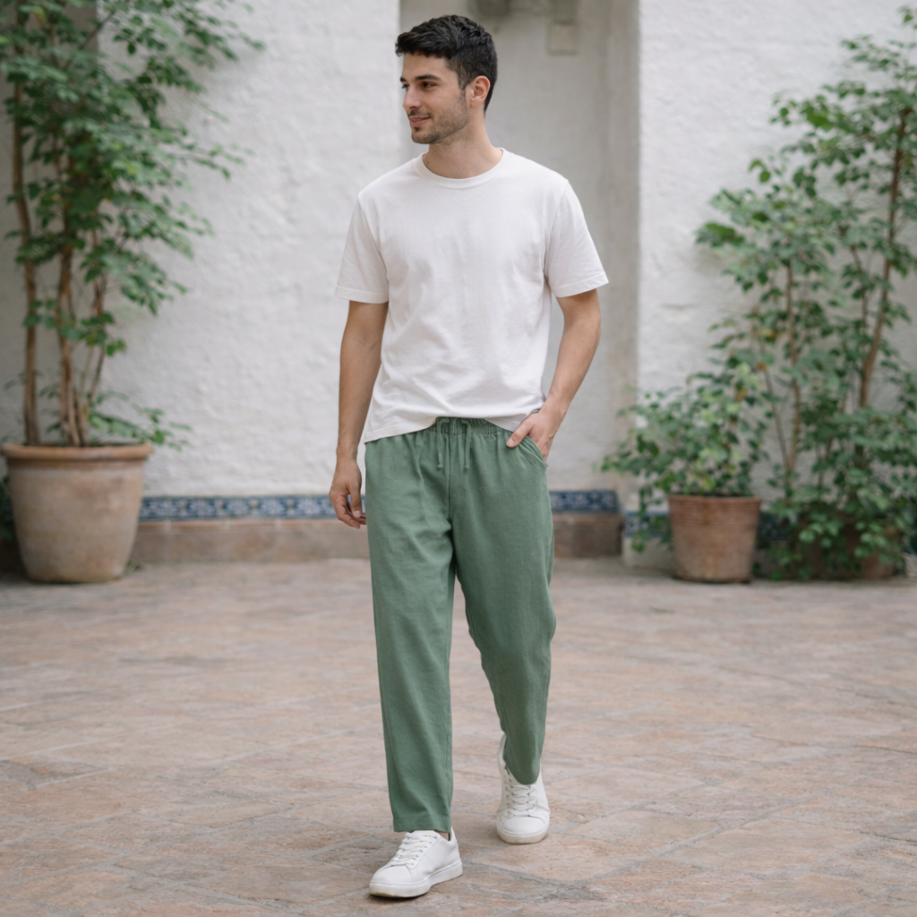 Pantalones de lino - Corte relajado de verano para hombre - Premium