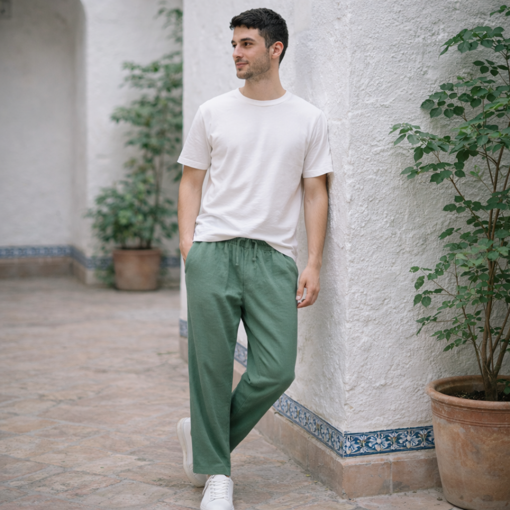 Pantalones de lino - Corte relajado de verano para hombre - Premium
