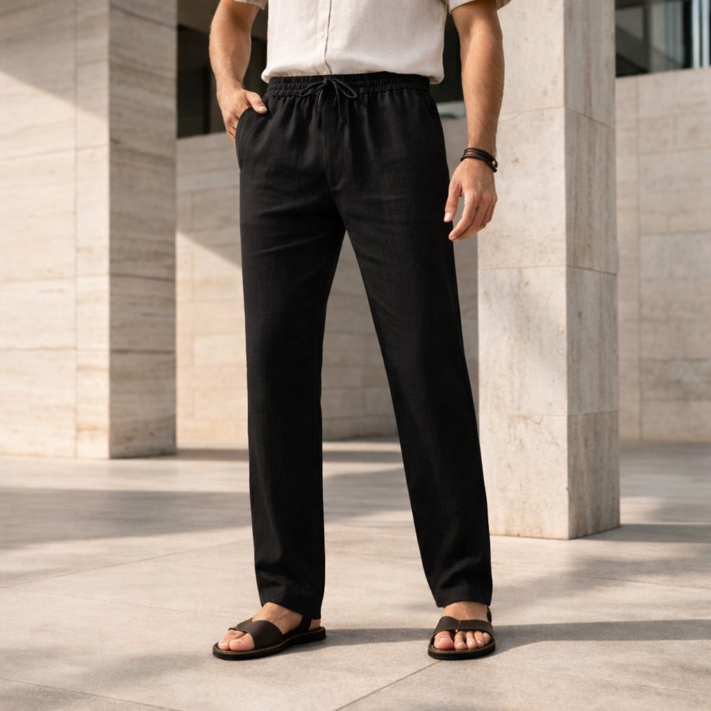 Pantalones de lino - Hombre Casual Ajuste Holgado Verano Atemporal