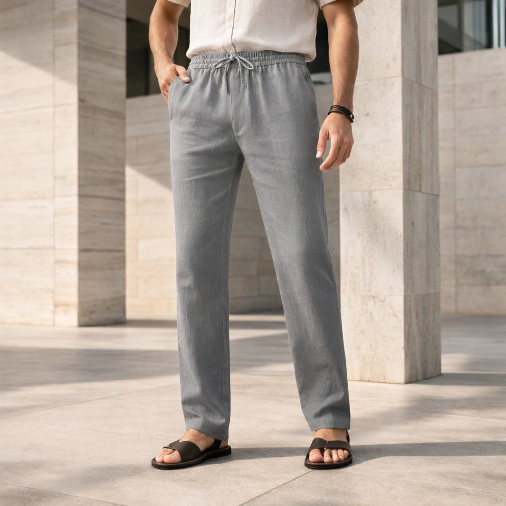 Pantalones de lino - Hombre Casual Ajuste Holgado Verano Atemporal