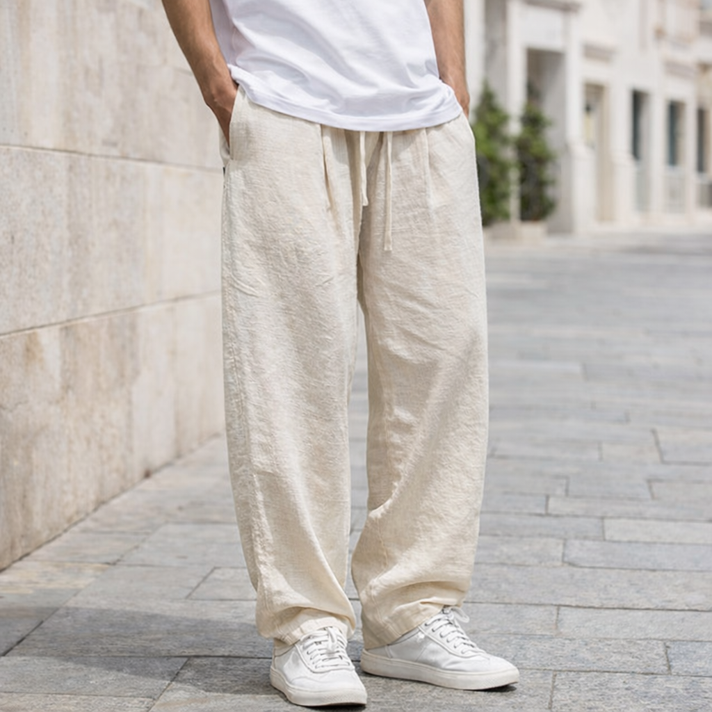 Pantalones de lino - Hombre Oversize Verano Fluido