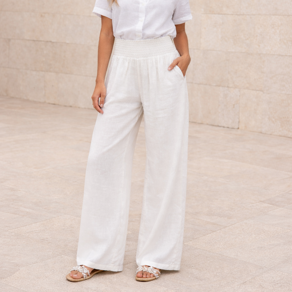 Pantalones Palazzo de Lino - Estilo Elegante de Verano para Mujer