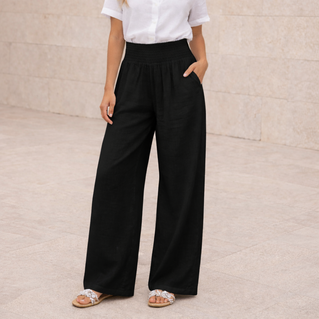 Pantalones Palazzo de Lino - Estilo Elegante de Verano para Mujer