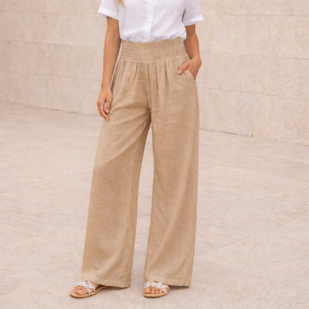 Pantalones Palazzo de Lino - Estilo Elegante de Verano para Mujer
