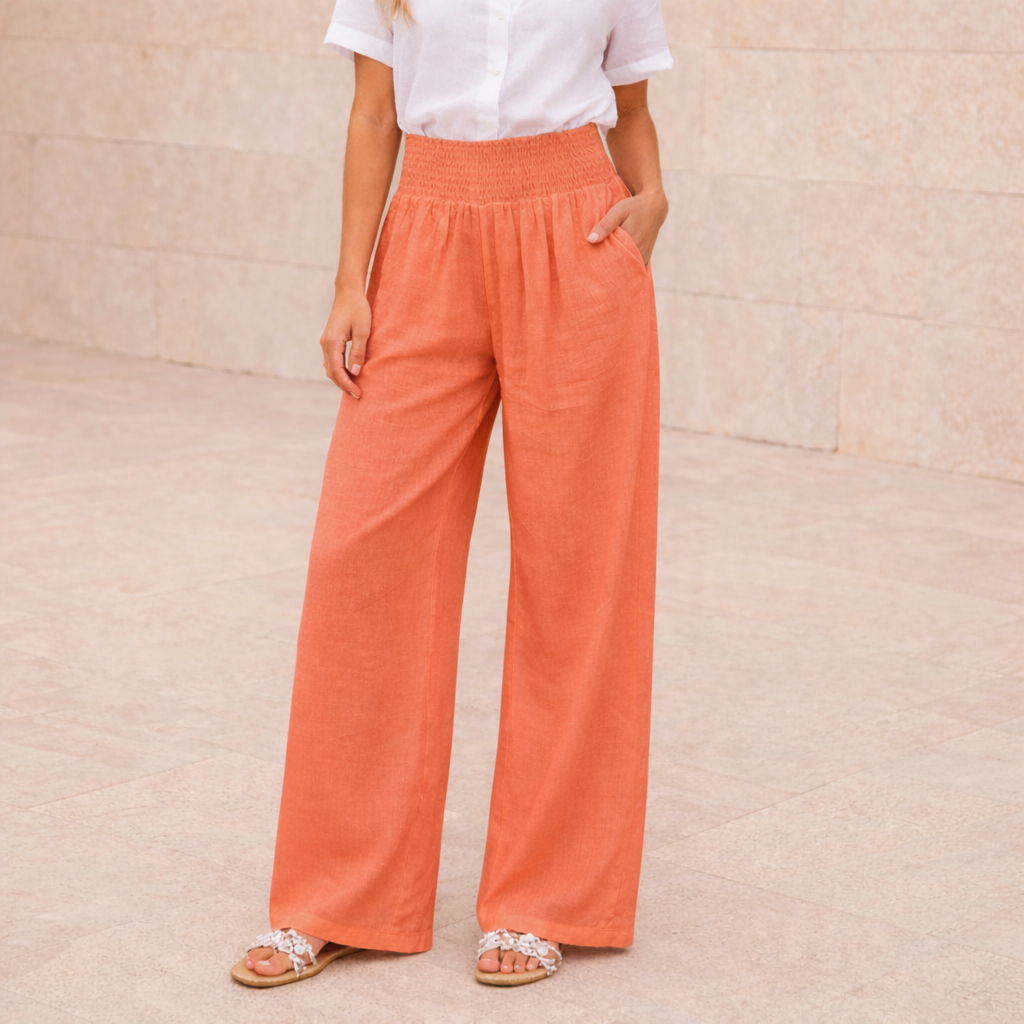 Pantalones Palazzo de Lino - Estilo Elegante de Verano para Mujer