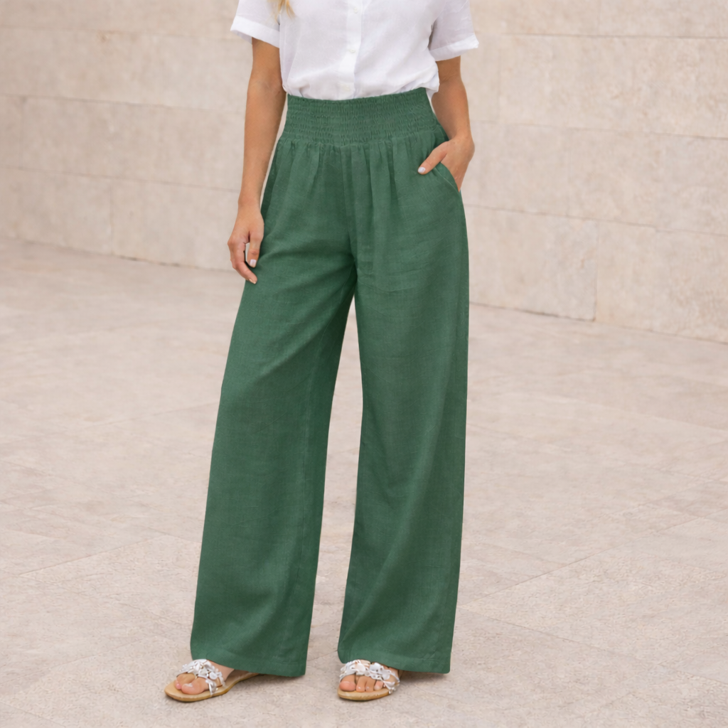 Pantalones Palazzo de Lino - Estilo Elegante de Verano para Mujer