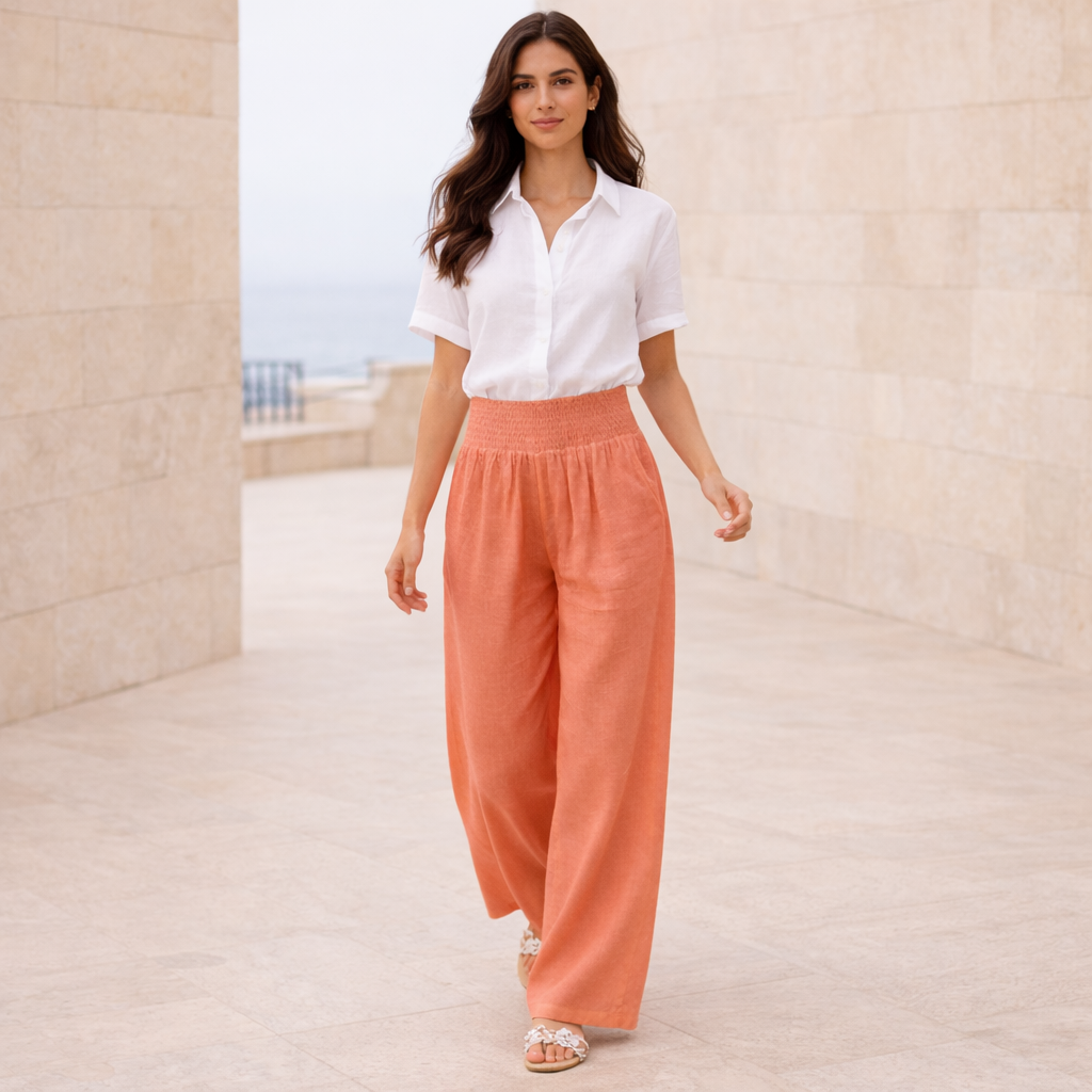 Pantalones Palazzo de Lino - Estilo Elegante de Verano para Mujer