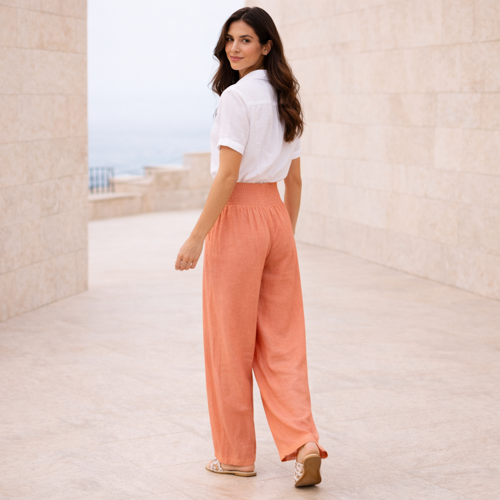Pantalones Palazzo de Lino - Estilo Elegante de Verano para Mujer