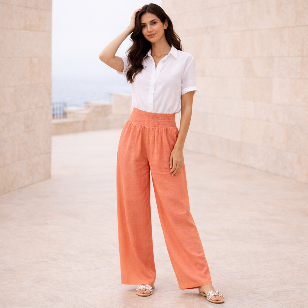 Pantalones Palazzo de Lino - Estilo Elegante de Verano para Mujer