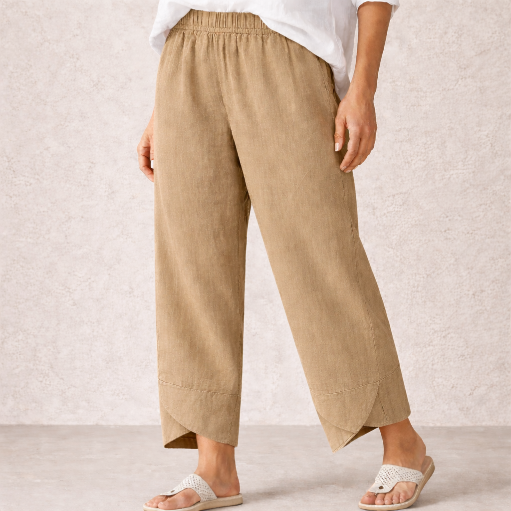 Pantalones de Lino - Pantalones Cortos Ligeros de Verano para Mujer