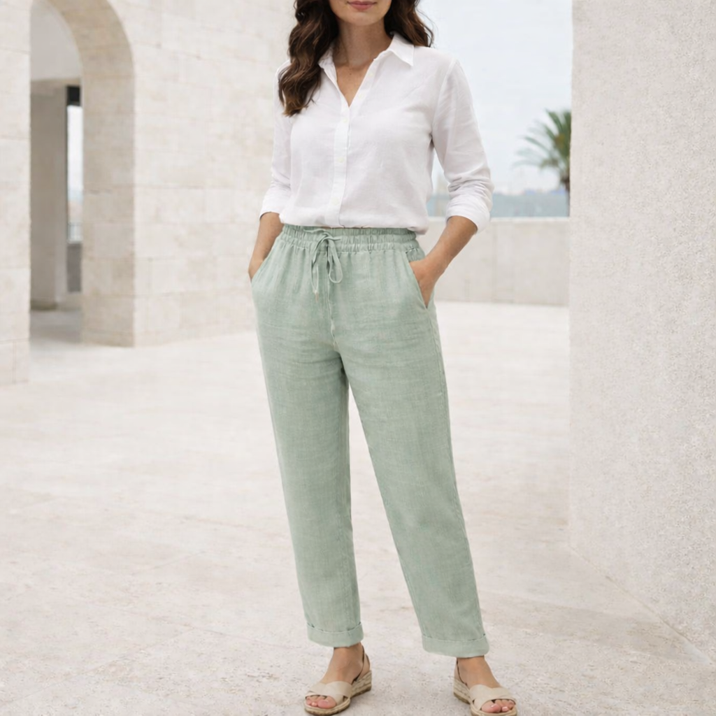 Pantalones de lino - Mujer recto verano ligero